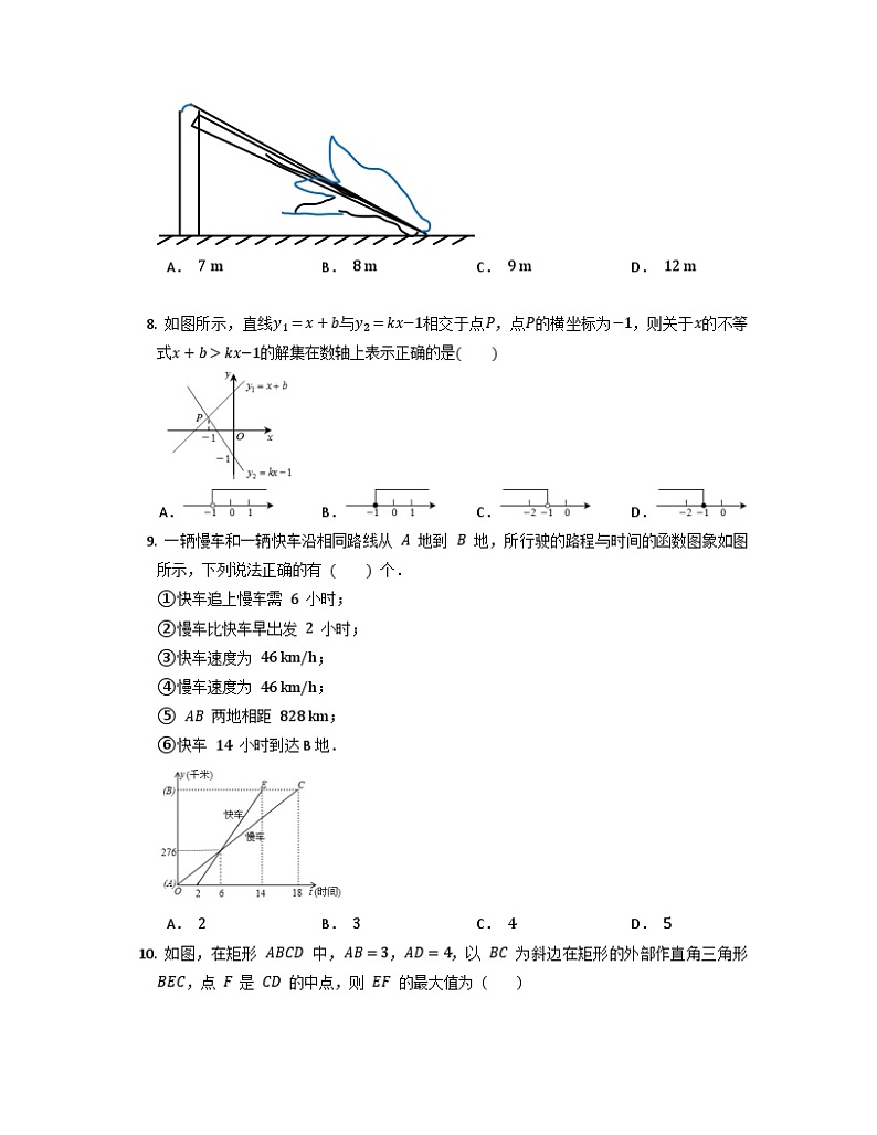 人教版数学八年级下册期末复习试卷(无答案)02