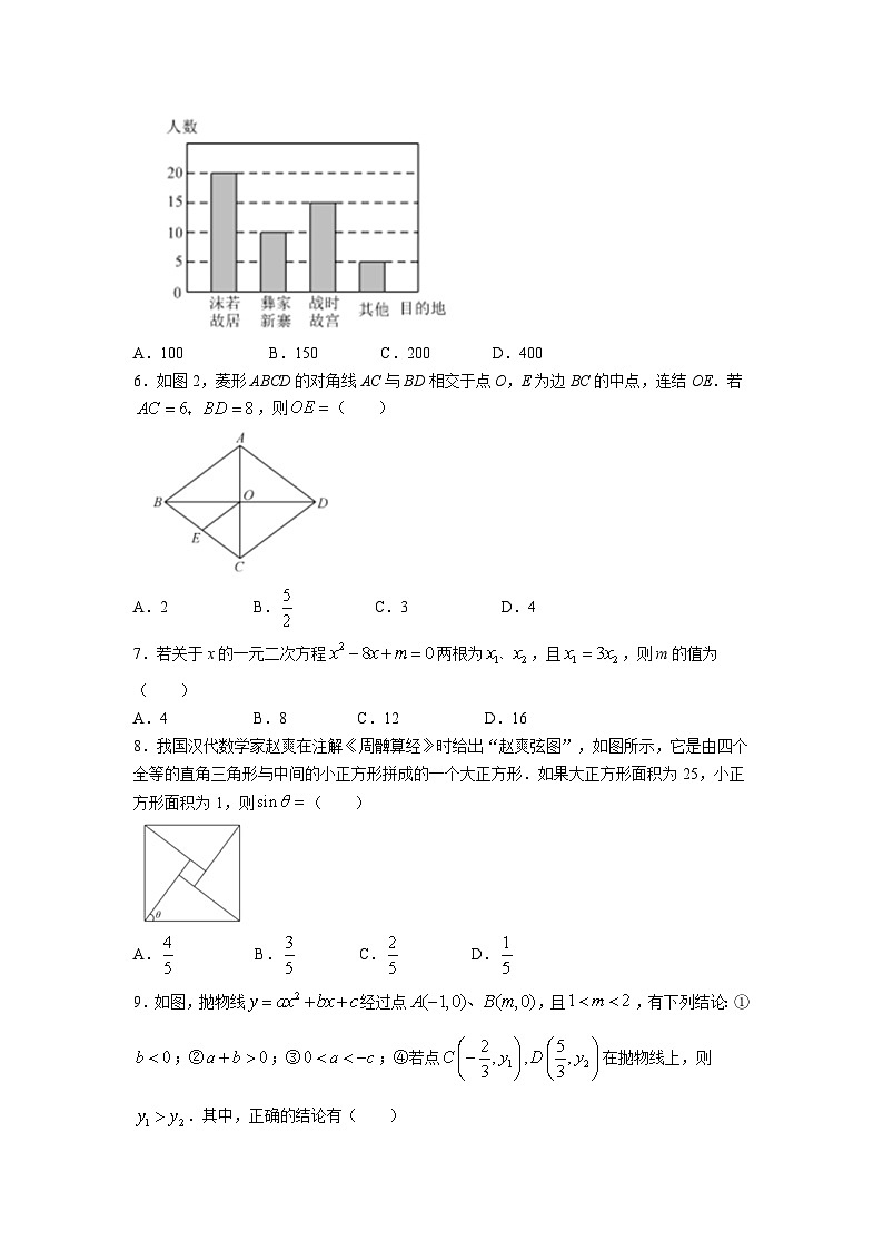 2023年四川省乐山市中考数学真题及参考答案02