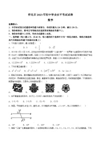 2023年湖南省怀化市中考数学真题(无答案)