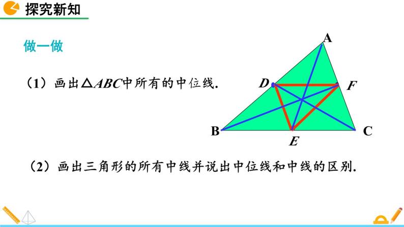 北师大版八年级下册第六章 平行四边形3 三角形的中位线教课内容ppt课件-教习网|课件下载
