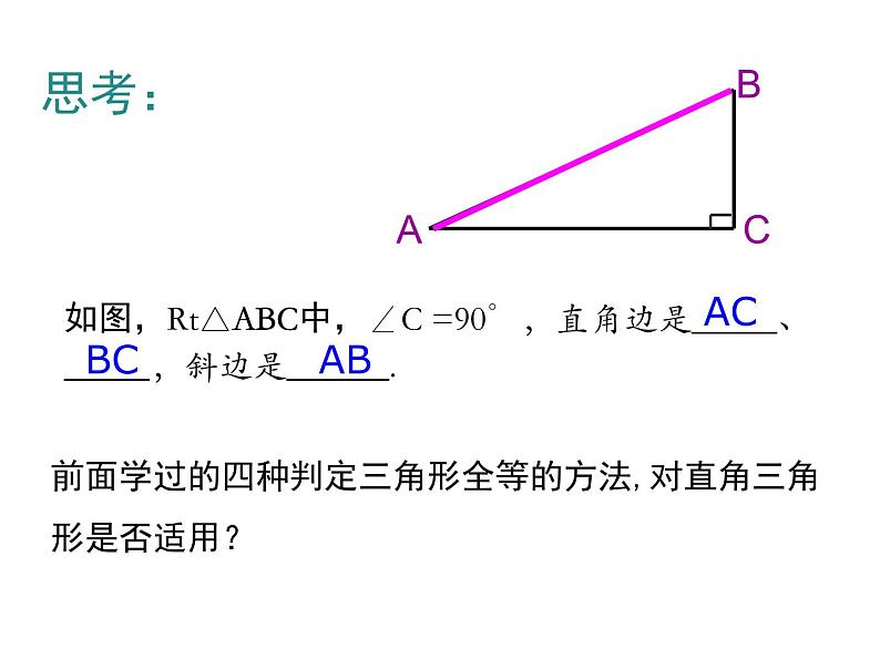 北师版八年级数学下册课件 1-2 第2课时 直角三角形全等的判定04