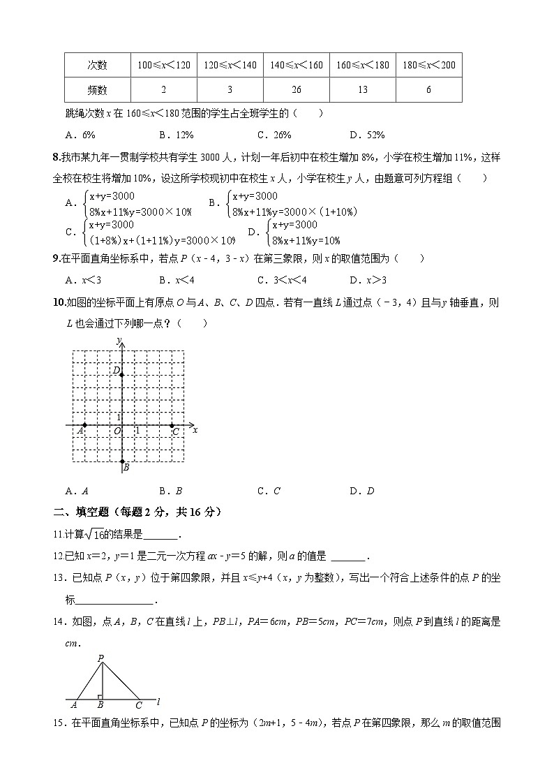初中数学七年级下册期末考试模拟卷第2页