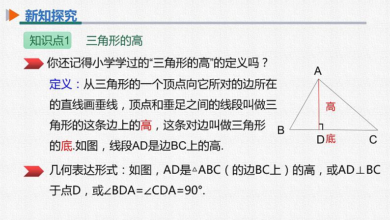 11.1.2 三角形的高、中线和角平分线 人教版数学八年级上册精选课件05