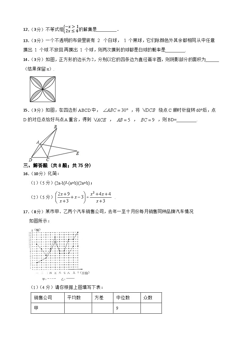 2023年河南省中考数学考前热身训练（六）03