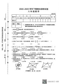 河南省新乡市2022-2023学年八年级下学期期末数学试题