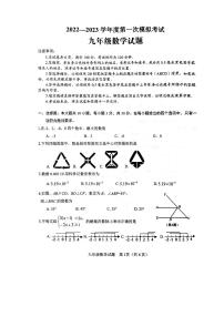 山东省济宁市微山县2023届九年级下学期一模考试数学试卷(pdf版 含答案)