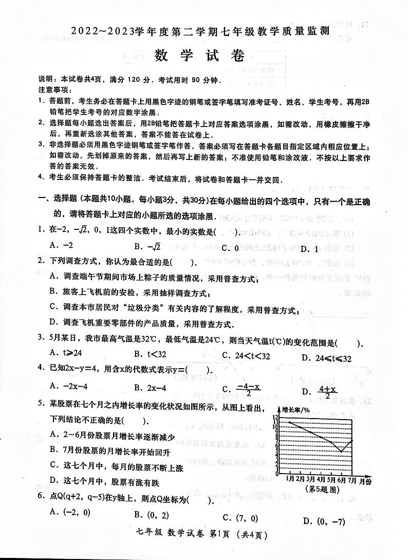 广东省汕头市金平区2022-2023学年七年级下学期6月期末数学试题01