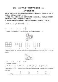 2023年辽宁省抚顺市清原满族自治县中考三模数学试题（含答案）