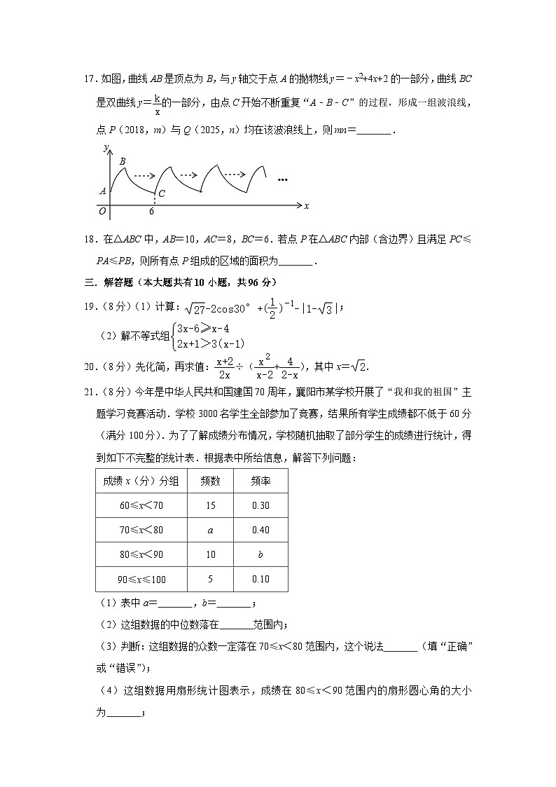 江苏省扬州市邗江区梅岭中学教育集团2020年中考数学三模试卷(含解析)03
