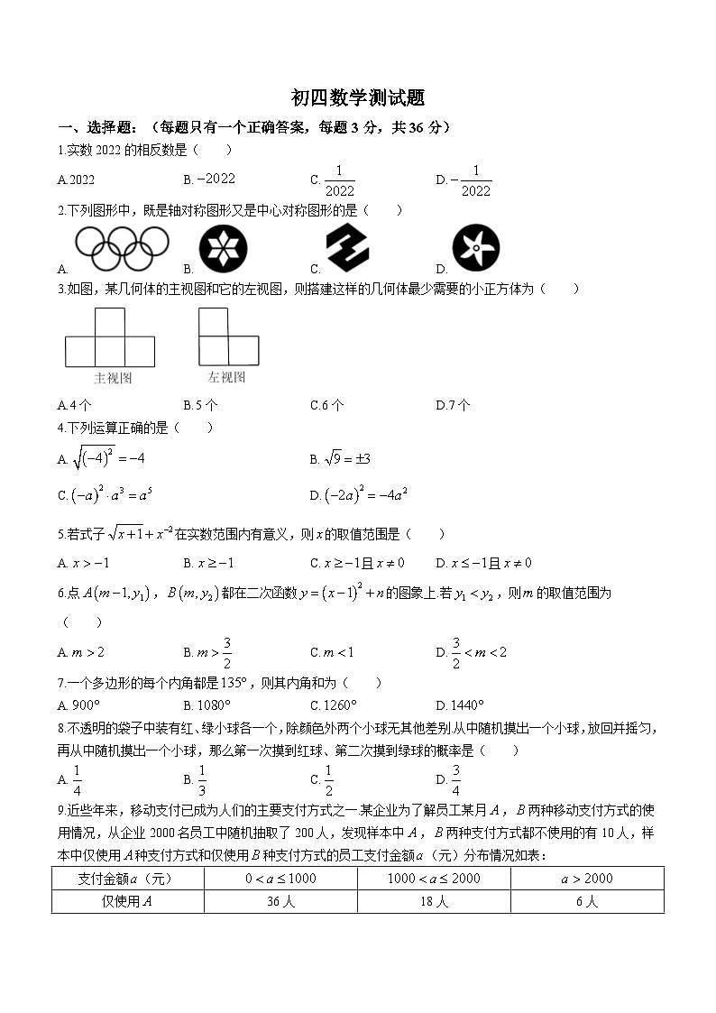 2023年黑龙江省肇东市第七中学中考六模数学试题（含答案）第1页