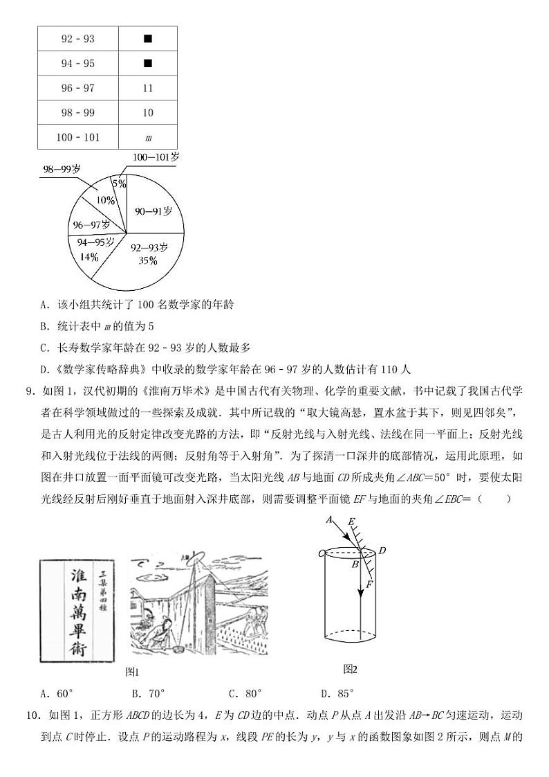 2023年甘肃省武威市中考数学试卷【附参考答案】第2页