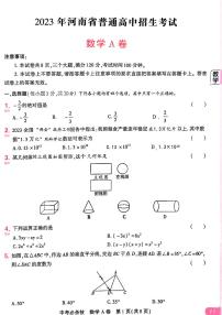 2023年河南省中考数学中考真题（A卷+）