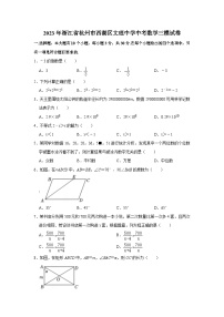 2023年浙江省杭州市西湖区文理中学中考数学三模试卷