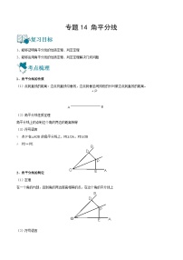 专题14 角平分线（讲通）-【讲通练透】中考数学一轮（全国通用）（学生版）