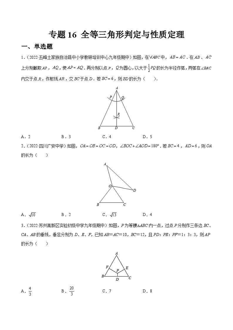 专题16 全等三角形判定与性质定理（练透）-【讲通练透】中考数学一轮（全国通用）（学生版）第1页