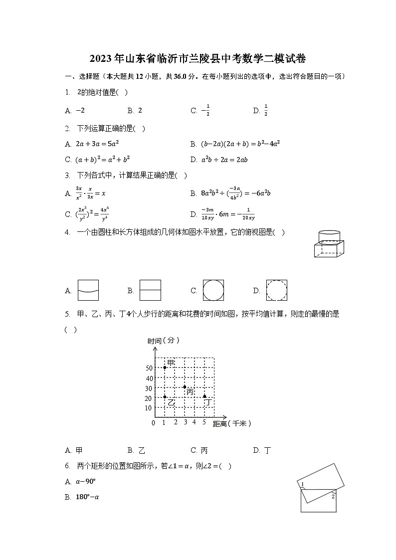 2023年山东省临沂市兰陵县中考数学二模试卷-普通用卷第1页
