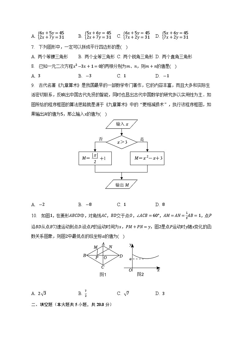 2023年山东省淄博市淄川区中考数学+仿真+模拟试卷（含答案）第2页