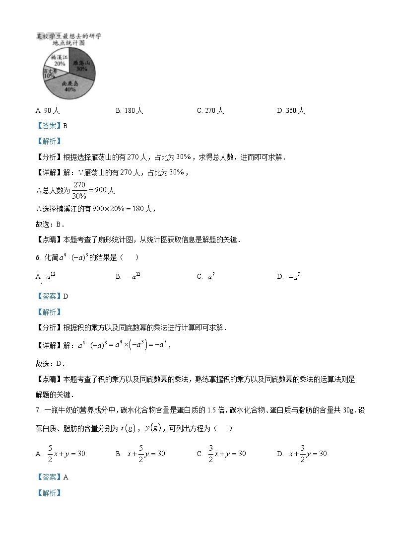 2023年浙江省温州市中考数学真题（解析版）03