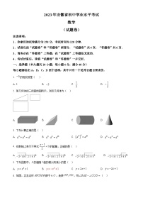 精品解析：2023年安徽中考数学真题