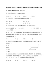 2022-2023学年广东省肇庆市怀集县八年级下学期数学期末复习试卷（含答案）