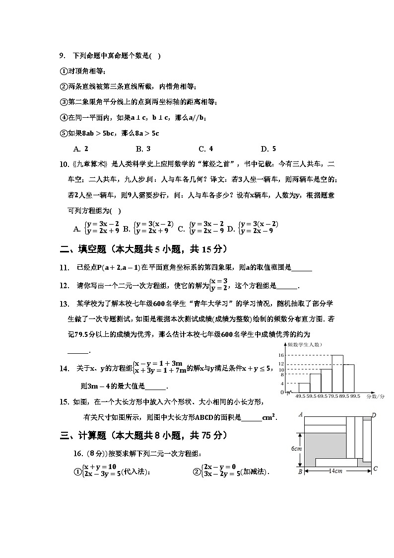 2022-2023学年人教版七年级数学下册期末仿真卷（含答案）第2页