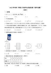 浙江省宁波市江北区2023届九年级下学期学业质量检测（一模）数学试卷(含解析)