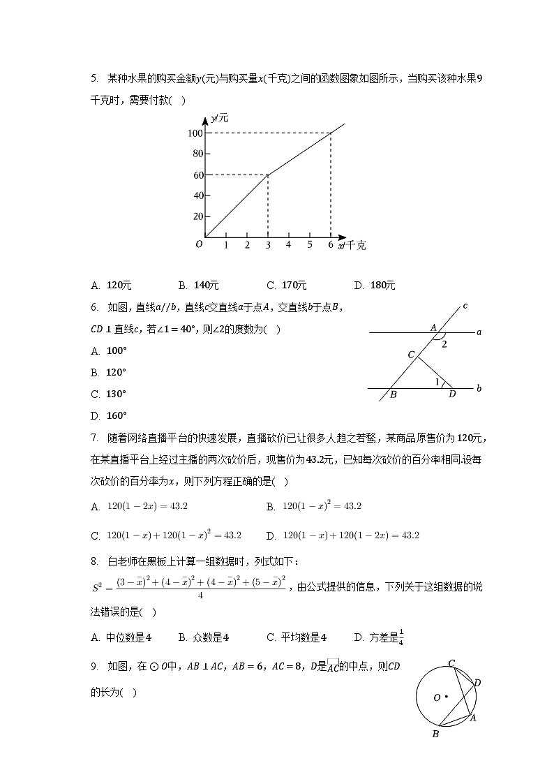 2023年安徽省合肥市长丰县中考数学二模试卷(含解析)02