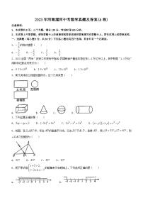 2023年河南漯河中考数学真题（Word版附答案）(A卷)