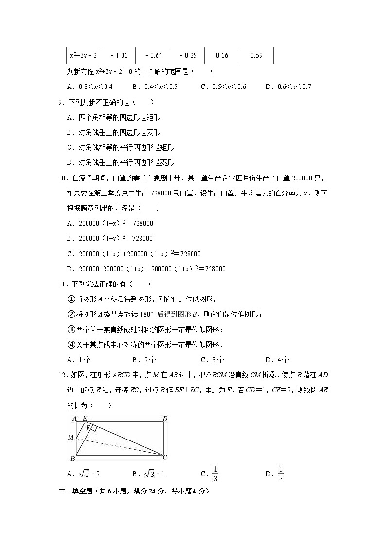 2022-2023学年鲁教版（五四制）八年级下册数学期末复习试卷（含答案）第2页