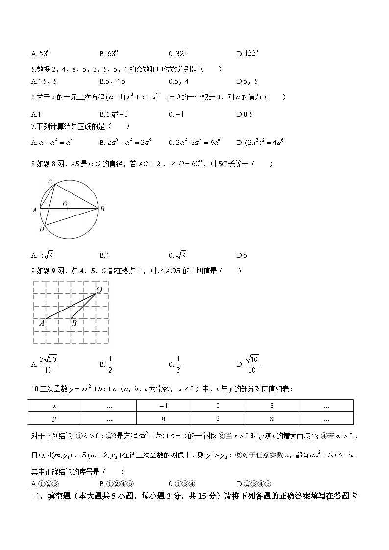 2023年广东省江门市台山市中考一模数学试卷(含答案)第2页