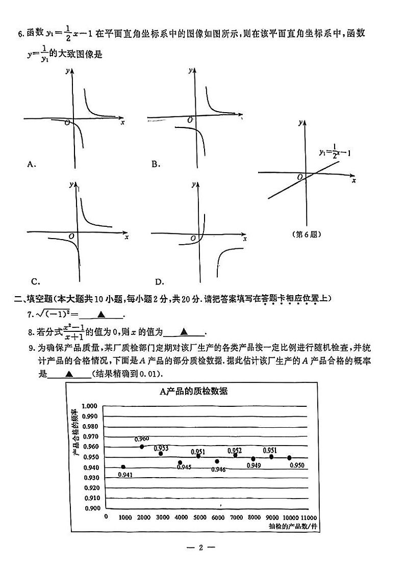 江苏省南京鼓楼区2022-2023学年八年级下学期数学期末试卷第2页