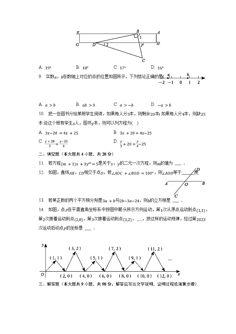 2022-2023学年安徽省淮南市凤台县七年级（下）期中数学试卷第2页