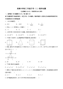 海南省海口市琼山区海南中学2022-2023学年九年级下学期第二次月考数学试题（含答案）