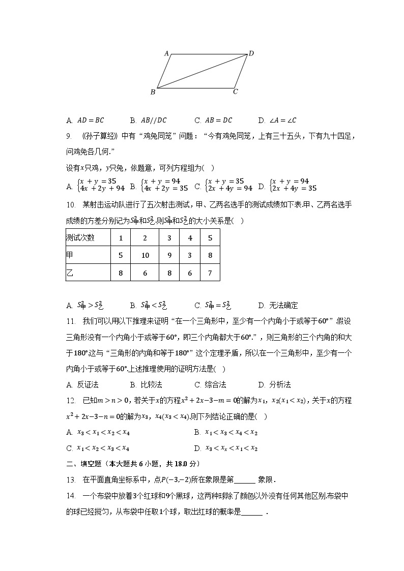 2023年湖南省衡阳市中考数学试卷（含解析）02