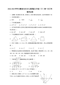 2022-2023学年安徽省安庆市九校联盟九年级（下）第一次月考数学试卷（含解析）