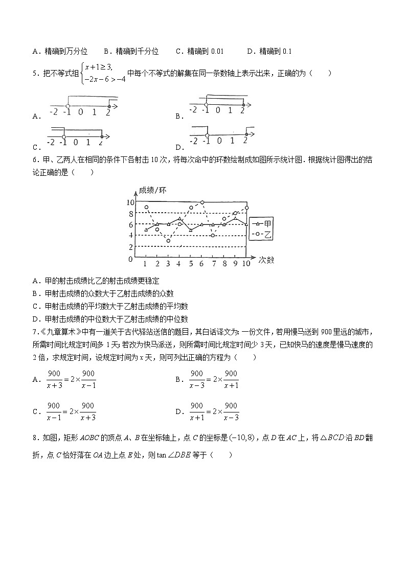 2023年山东省济宁市嘉祥县中考二模数学试题(含答案)02