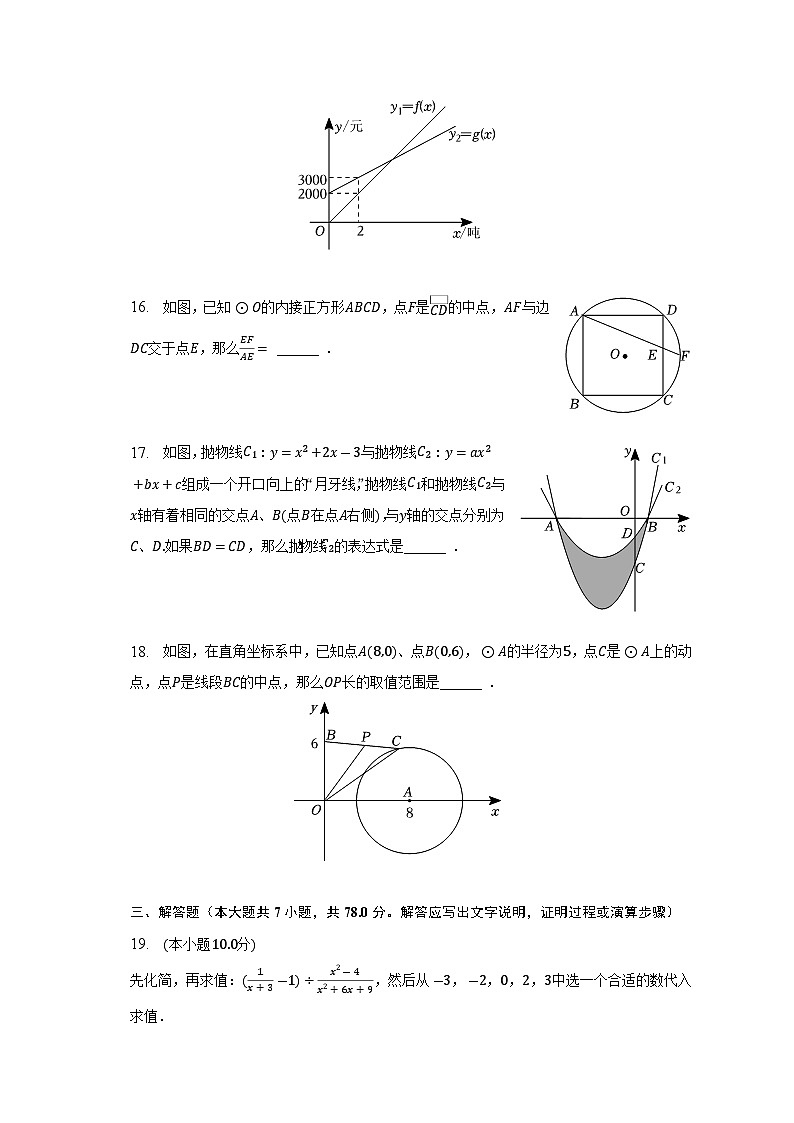 2023年上海市徐汇区中考数学二模试卷(含解析)03