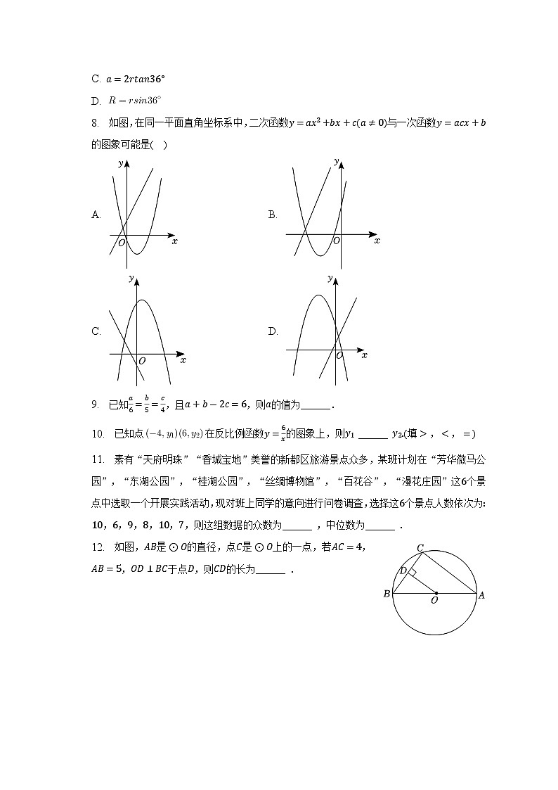 2023年四川省成都市新都区中考数学二诊试卷(含解析)02