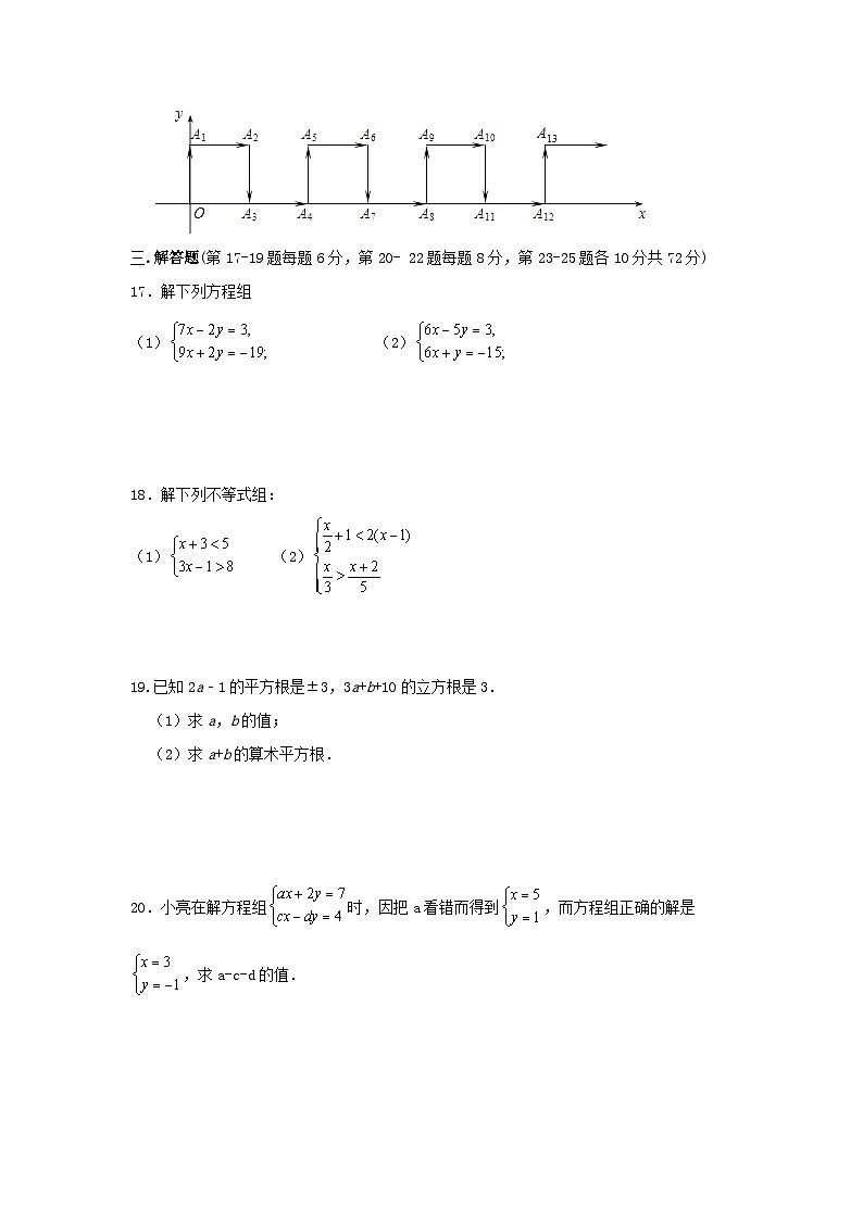 2022—2023学年人教版数学七年级下册期末强化训练03