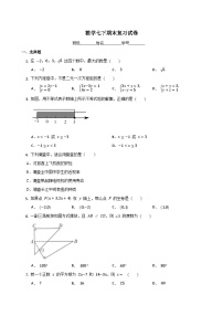 七年级数学下册期末试卷