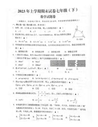 浙江省金华市东阳市2022-2023学年七年级下学期6月期末数学试题