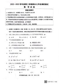 江苏省宿迁市湖滨新区2022-2023学年下学期七年级数学期末调研测试卷