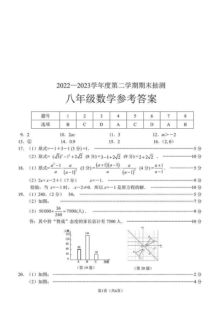 江苏省徐州市沛县2022-2023学年八年级下学期6月期末数学试题01