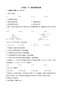 七年级下学期数学期末试卷及答案