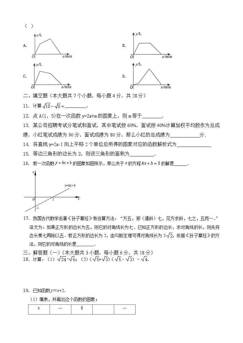 八年级下册数学期末检测试题第2页