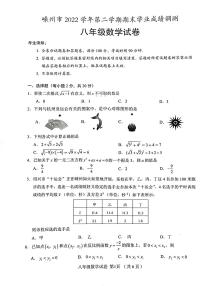 浙江省绍兴市嵊州市2022-2023学年八年级下学期6月期末数学试题