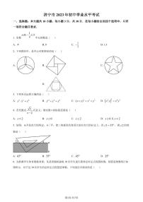 2023年山东省济宁市中考数学真题