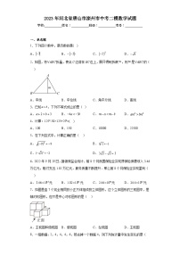 2023年河北省唐山市滦州市中考二模数学试题（含解析）