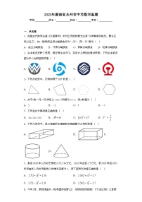 2023年湖南省永州市中考数学真题（含解析）