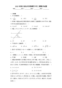 2023年浙江省杭州市钱塘区中考三模数学试题（含解析）